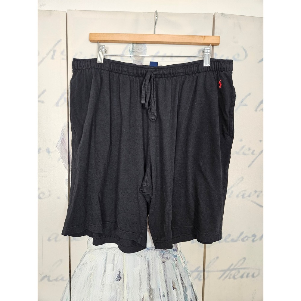 Polo Ralph Lauren Sleepwear Shorts XL Black Drawstring Cotton Blend Pony Logo